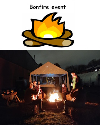 bonfire in the community garden